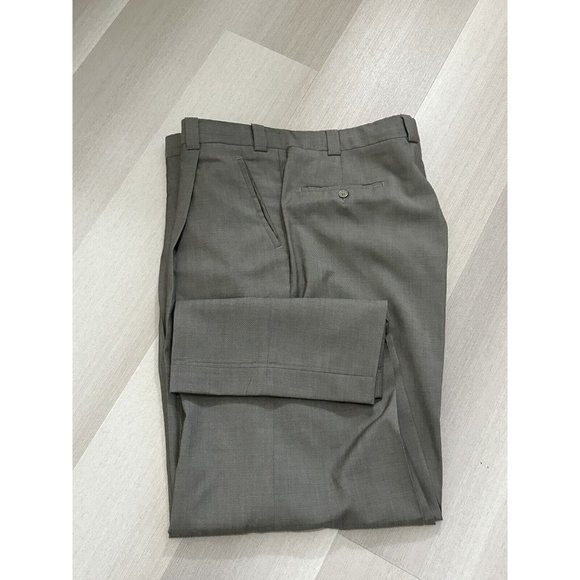 Pants Mens Green Super 4s Wool Mens Dress Pants